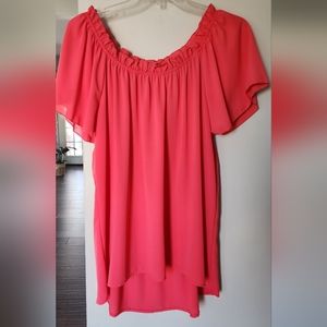 Forever Grace Off the shoulder top, sz. XL, Coral
